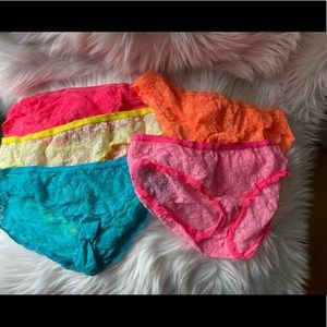 Lot of 5 Victoria’s Secret lace panties size Medium. bikinis